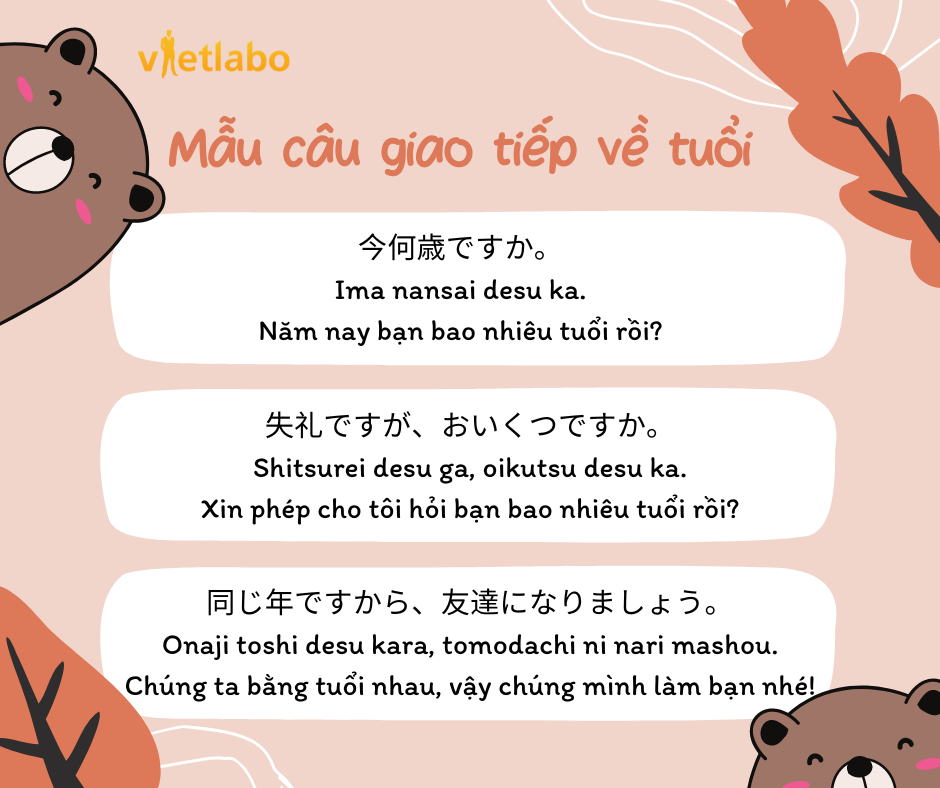 mẫu hội thoại giao tiếp về tuổi